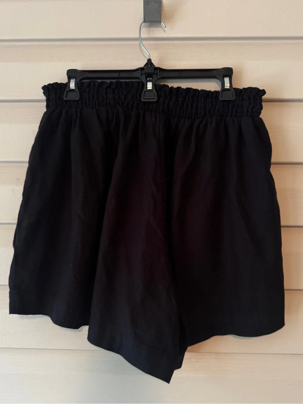 Ava & Viv Women’s Plus Black Linen Blend Elastic Waist Bermuda Shorts Size 1X